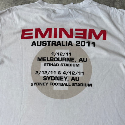 Eminem 2011 Australia Tour T Shirt Size L Mens White Tee        -G42