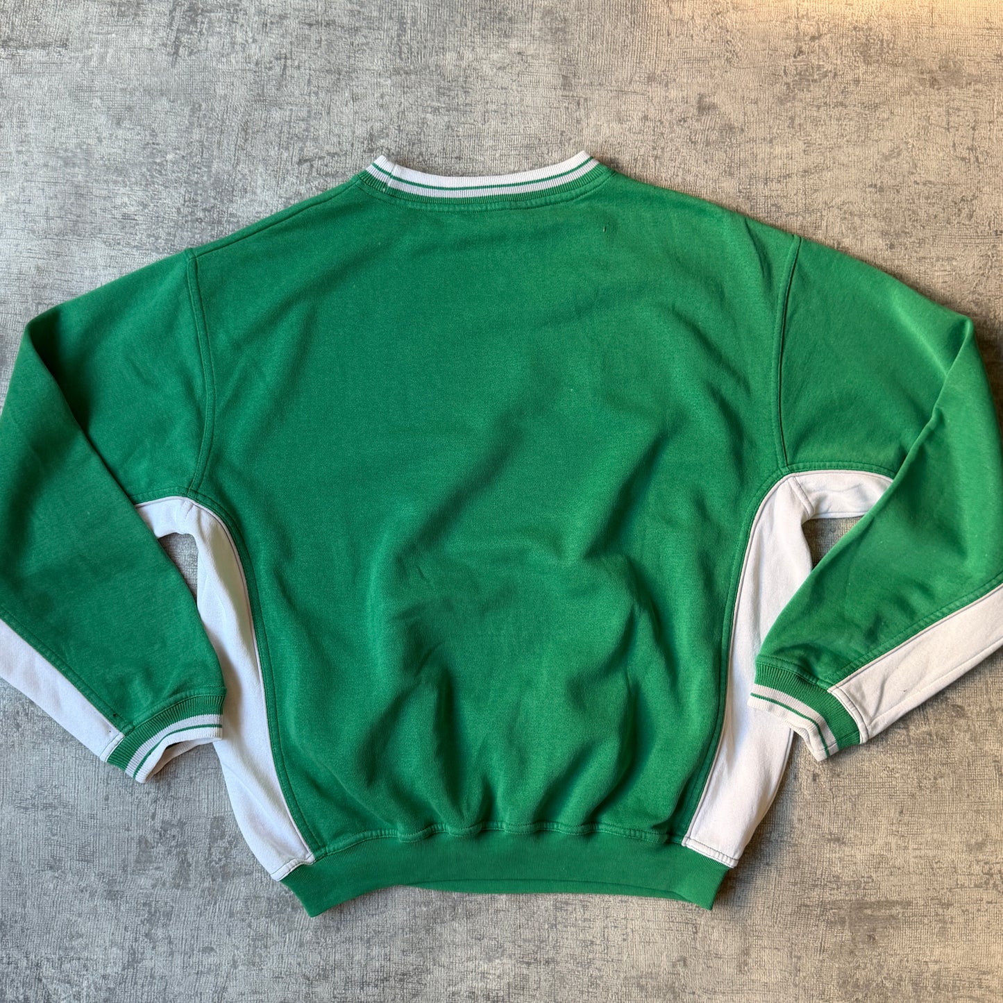 Saucony Vintage Two Tone Sweater Size S Mens Oversized Green White           -B46