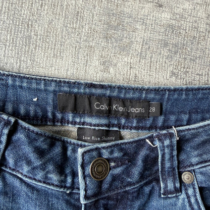 Calvin Klein Womens Low Rise Skinny Jeans Size 28 Blue Denim               -C1