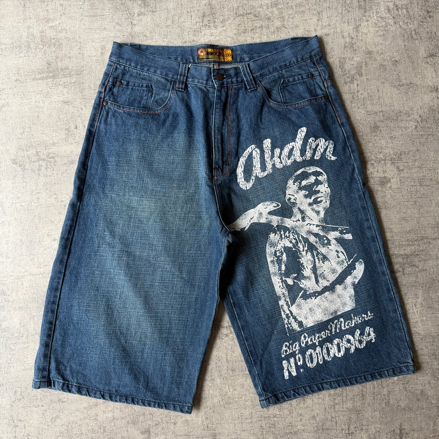 Akademiks Baggy Hip Hop Graphic Jorts Size 36 Mens            -F4
