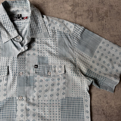 Quiksilver Y2K Mens Blue Button Up Shirt Size S Mens       -H5