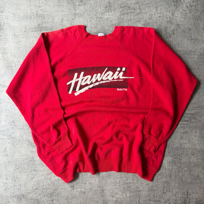 Vintage Red Hawaii Graphic Sweater Size XXL Hanes Tag Made In USA                   -F26