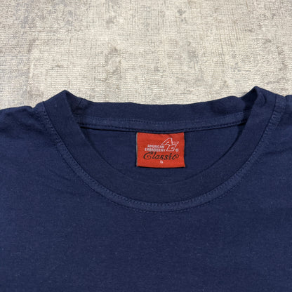 Vintage Navy Football Soccer Graphic Tee Size S Mens                   -I57