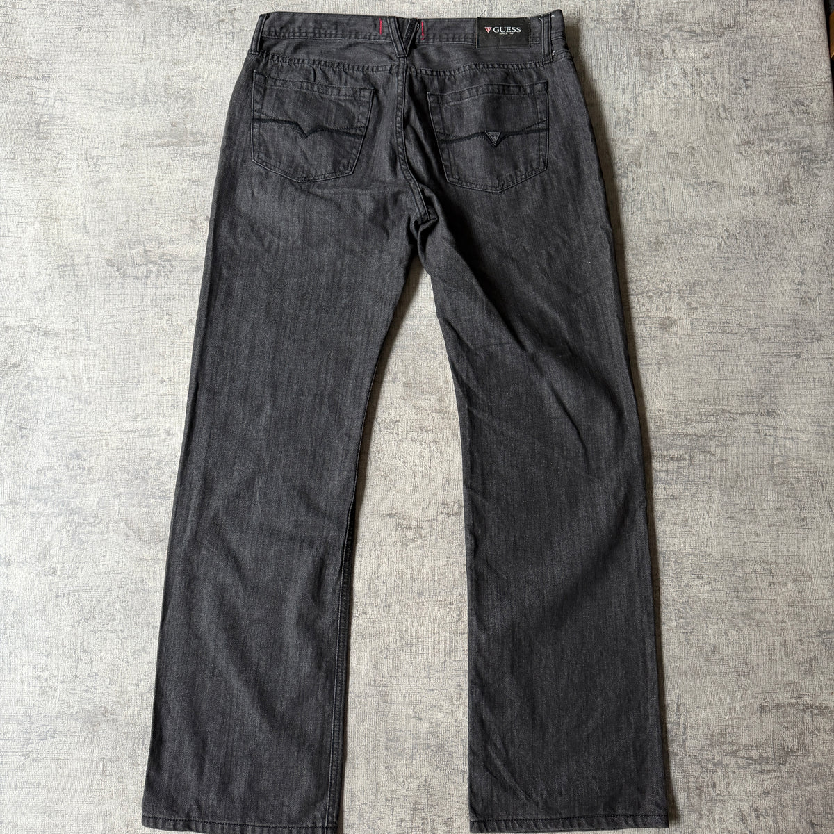 GUESS Vintage Black Jeans 34 Straight Leg Denim            -F7