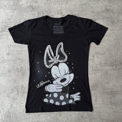 Minnie Mouse Disney Womens Y2K Graphic Top Size XS Womens Black            -A60
