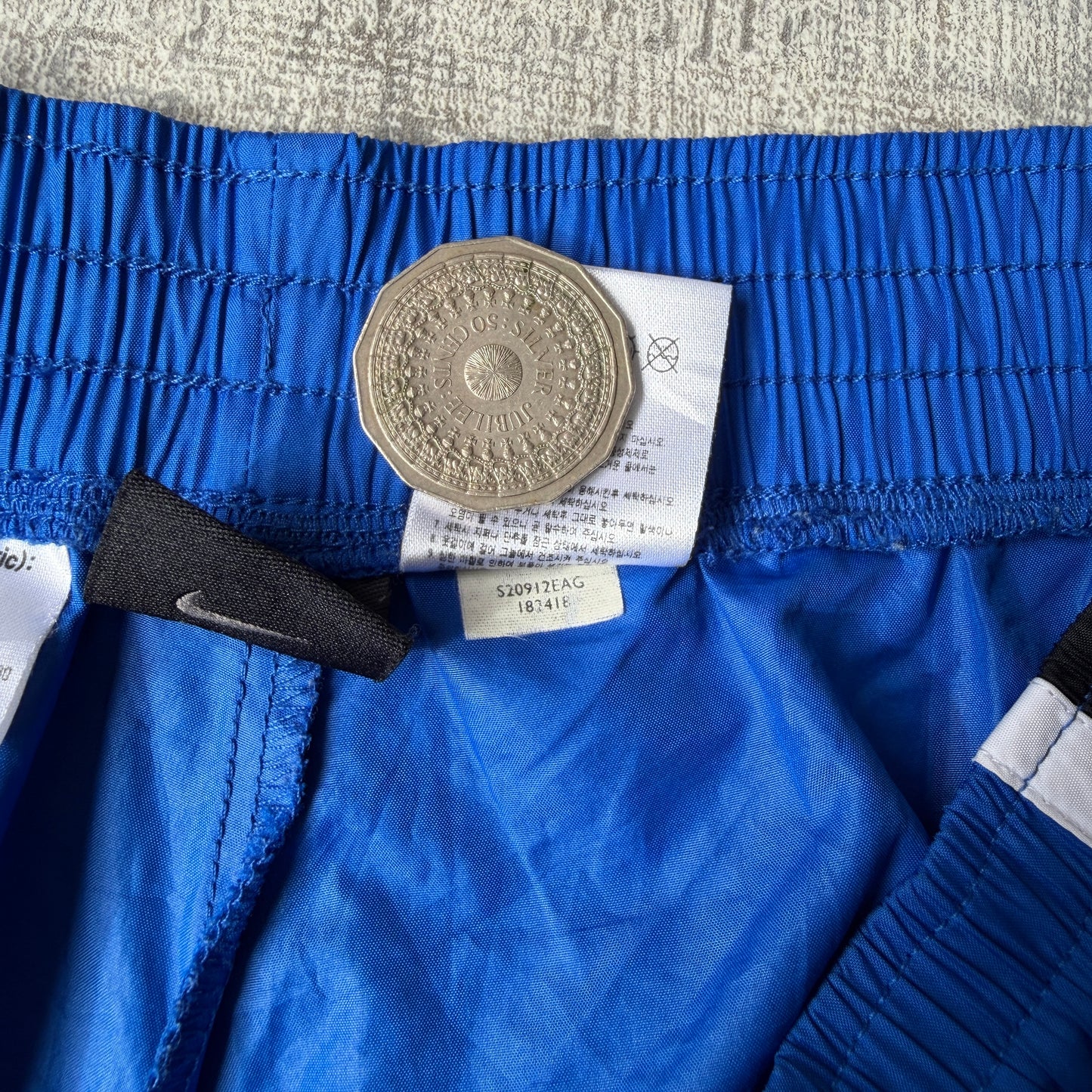 Nike Y2K Baggy Blue Track Pants Size L Mens Elastic Waist               -A52