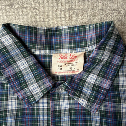 Vintage Plaid Cropped Button Up Size SM Mens Multicoloured       -H4