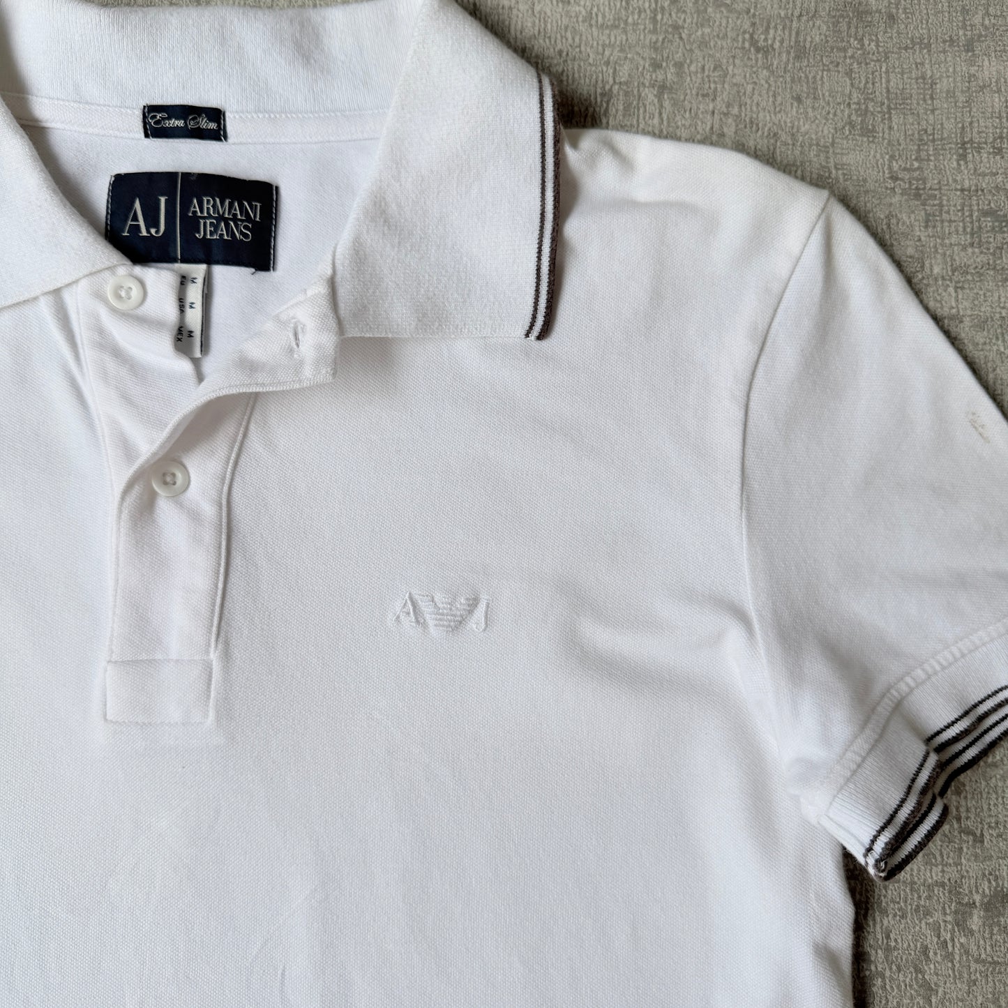 Armani Jeans Womens Y2K Polo Shirt Size M White Top                 -E58