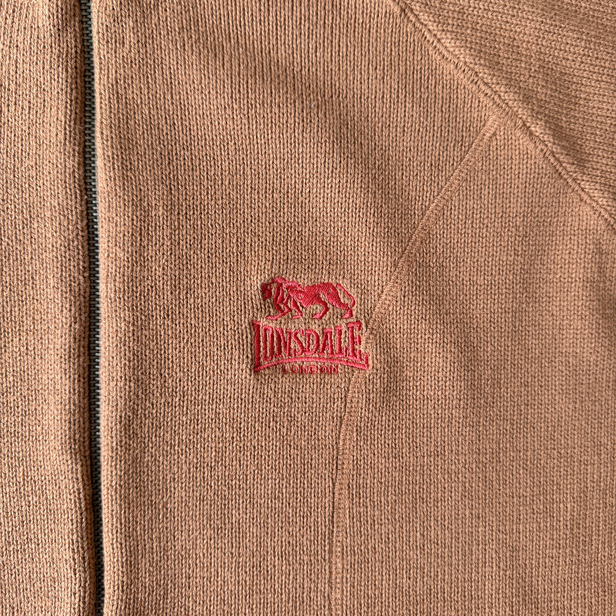 Lonsdale Y2K Ribbed Track Jacket Size L Mens Brown Red          -A69