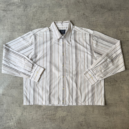 J.Crew Vintage Pinstripe Cropped Button Up Size XL Mens Long Sleeve                   -E16
