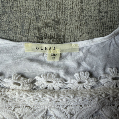 GUESS Womens Y2K White Lace Cami Top Size M Womens                    -E66