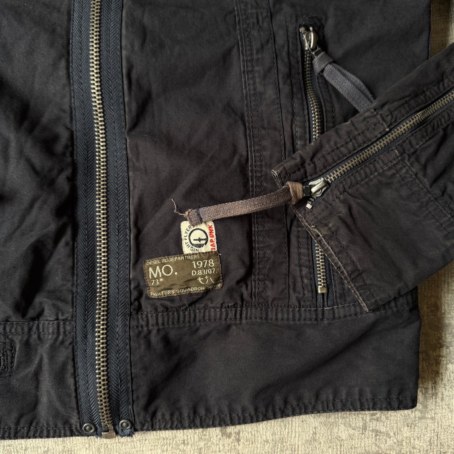 Diesel Mens Black Short Denim Jacket Size M Full Zip Y2K                  -F29