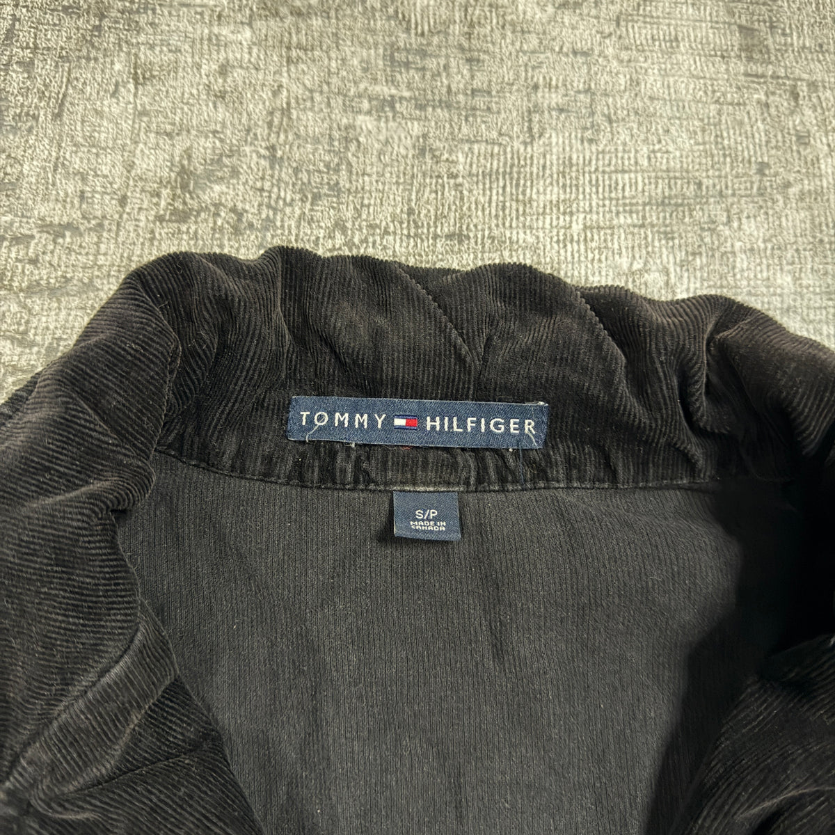 Tommy Hilfiger Womens Corduroy Blazer Jacket Size S Womens Black Coat                -D22