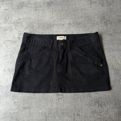 Diesel Womens Black Y2K Micro Mini Skirt Size 28          -H22