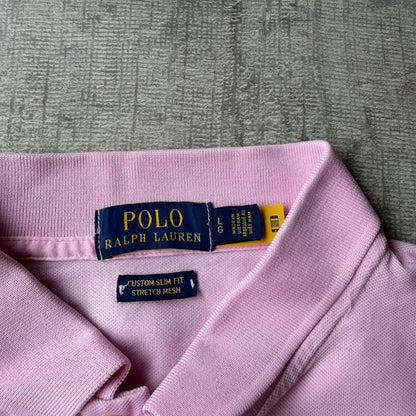 Polo Ralph Lauren Mens Pink Polo Shirt Size L Mens             -A55