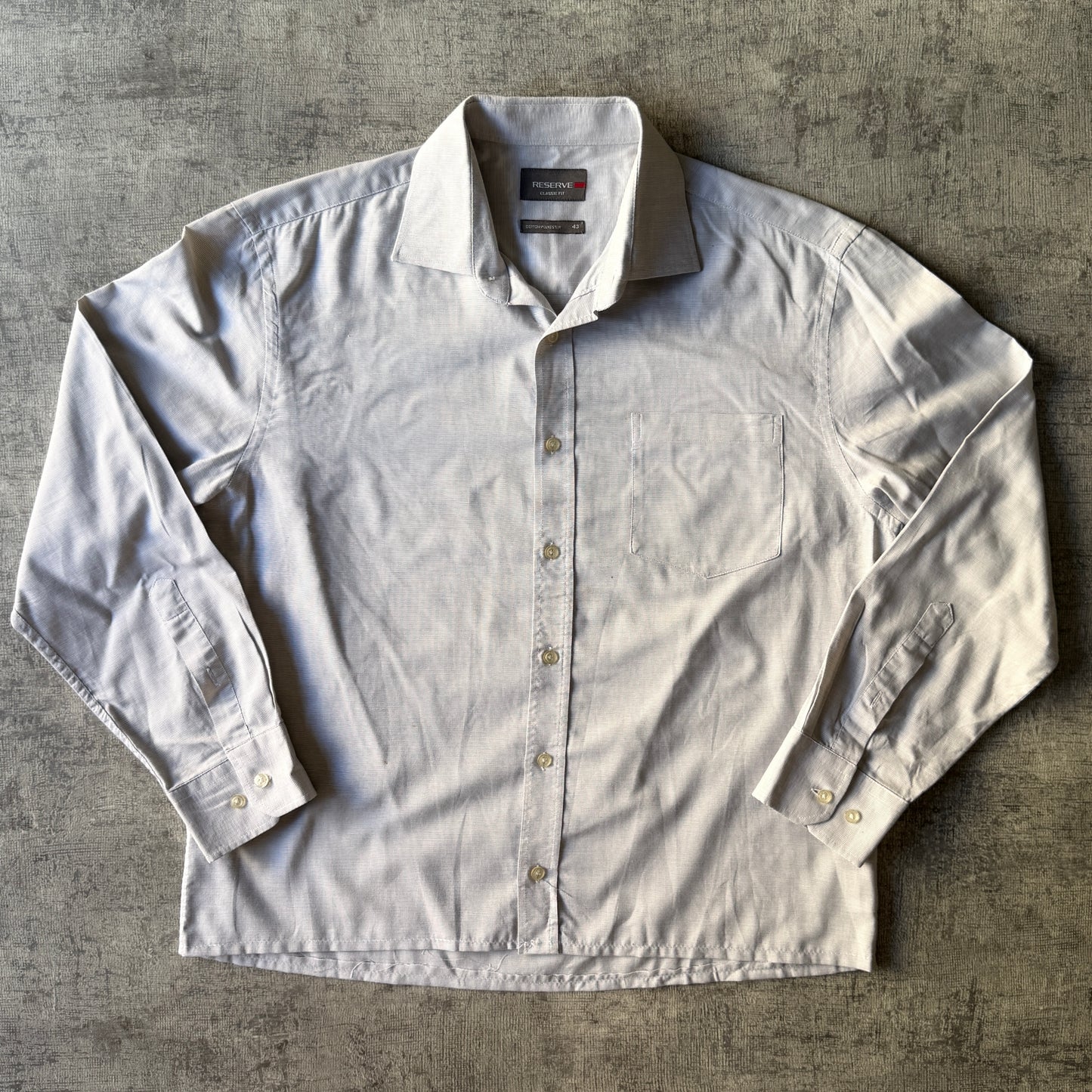 Reserve Cropped Long Sleeve Button Up Size 43/ L Mens           -C53