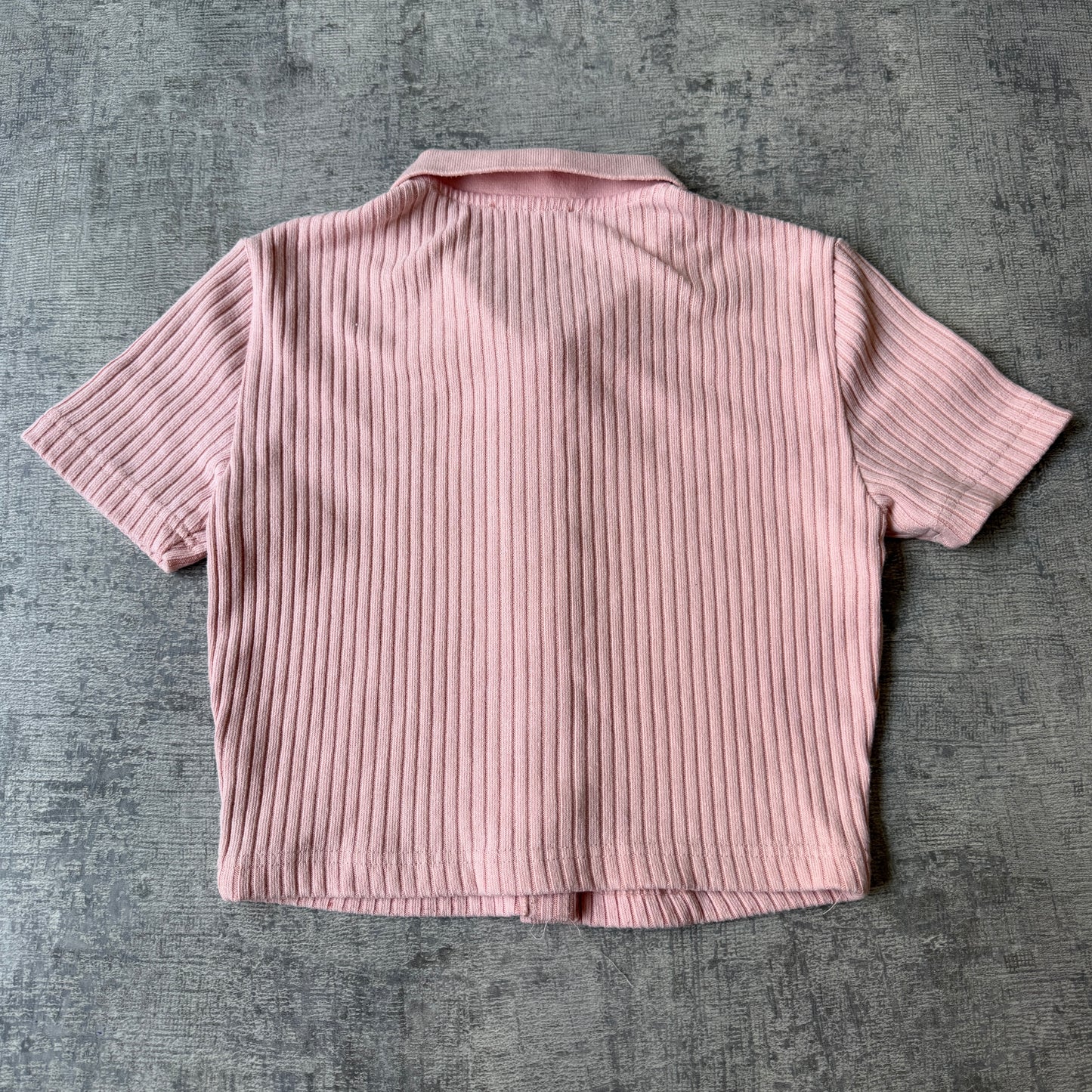 Miss Shop Y2K Womens Pink Ribbed Polo Shirt Size S            -H65