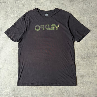 Oakley Black Graphic Top Camo Logo Size 2XL Mens Short Sleeve          -A35