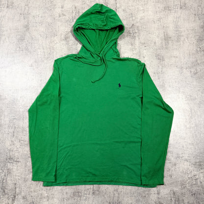Polo Ralph Lauren Green Hoodie Size M Y2K Pullover    -I24