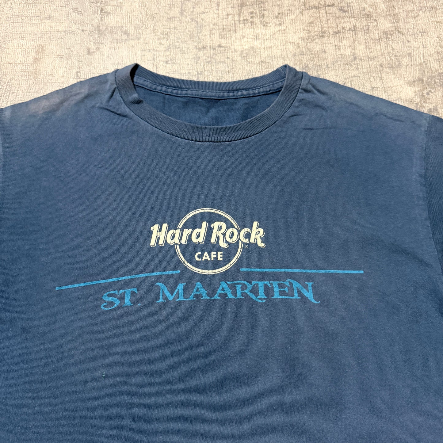 Hard Rock St Maarten Vintage Navy Blue T-Shirt Size Fits S          -F46