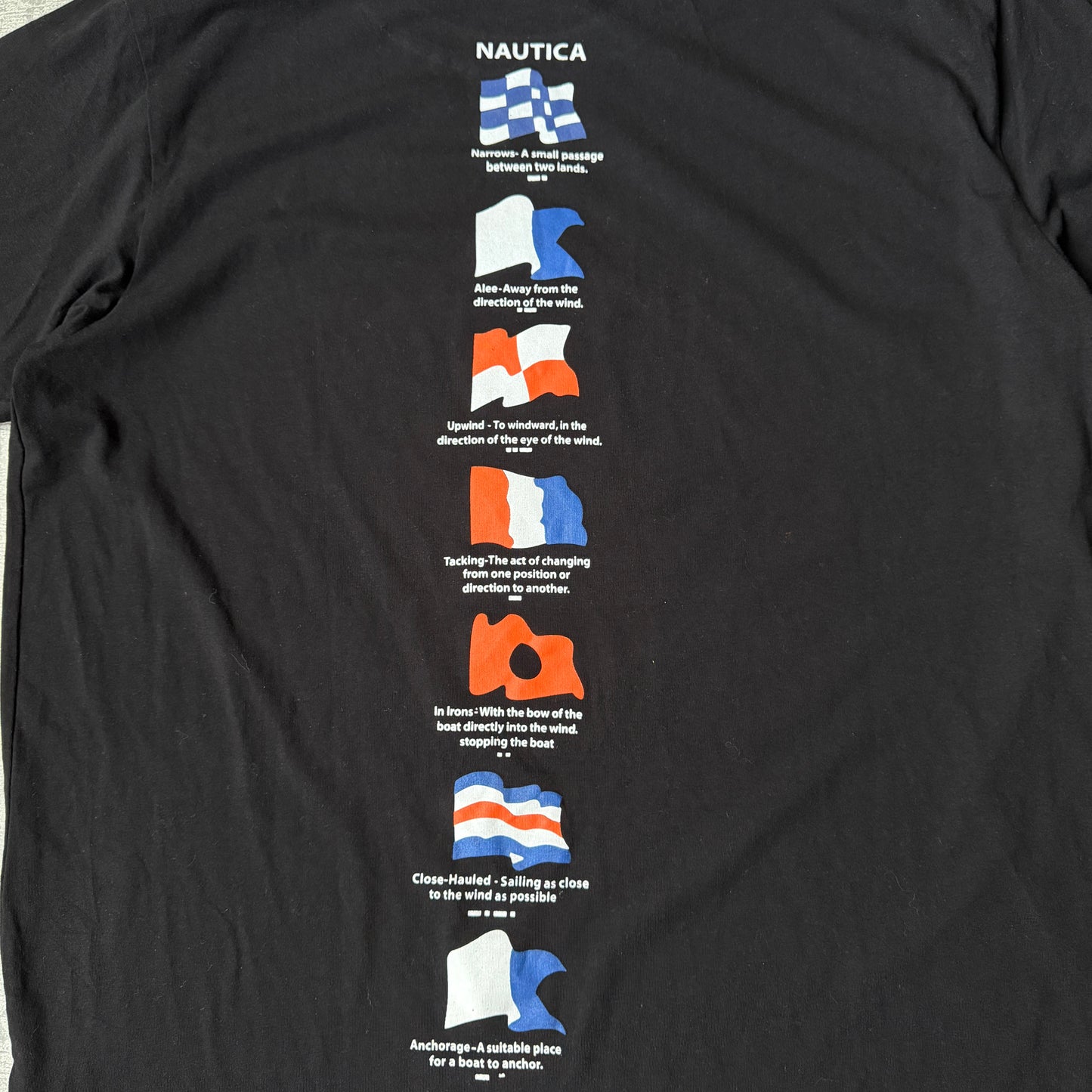 Nautica Black Flag Graphic T-Shirt Size XL Mens Y2K Tee          -G48