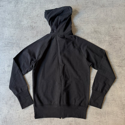 Lonsdale Y2K Womens Black Hooded Track Jacket Size 12 Graphic               -D29