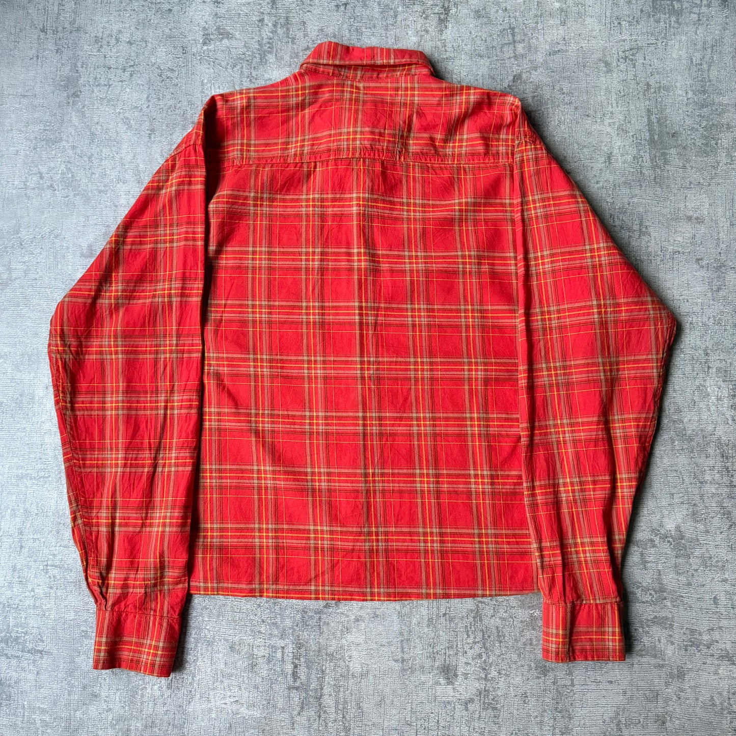 Tommy Hilfiger Orange Plaid Cropped Long Sleeve Button Up Size XXL              -G15