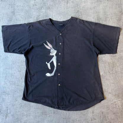 Vintage 1993 Bugs Bunny Baseball Top Size XL Mens Black Tee Made In USA        -H42