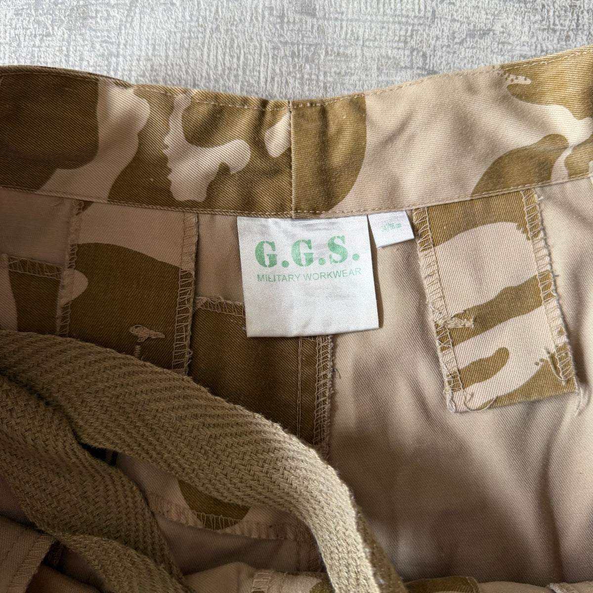 Vintage Military Cargo Pants Brown Camo Size 34 Mens G.G.S.           -B36
