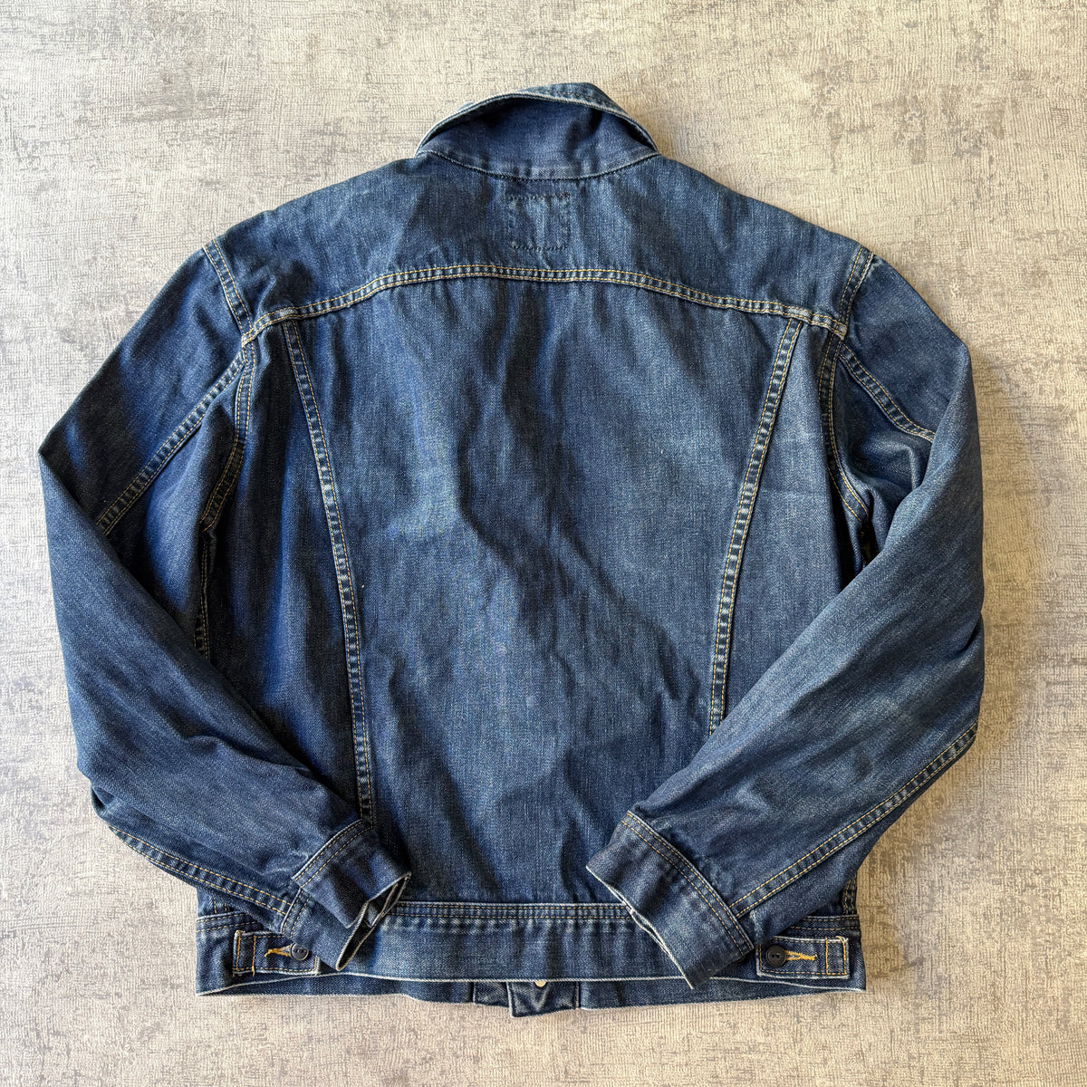 Lee Vintage Denim Jacket Size L Dark Blue Denim Full Button Down          -C17