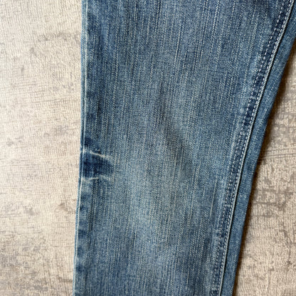 Fourplay Womens Y2K Low Rise Skinny Jeans Size 8 Dark Blue Sequin             -B35
