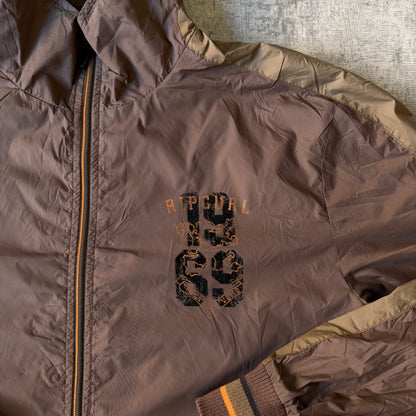Ripcurl Brown Y2K Track Jacket Size XL Mens Zip Windbreaker Jacket                -D27