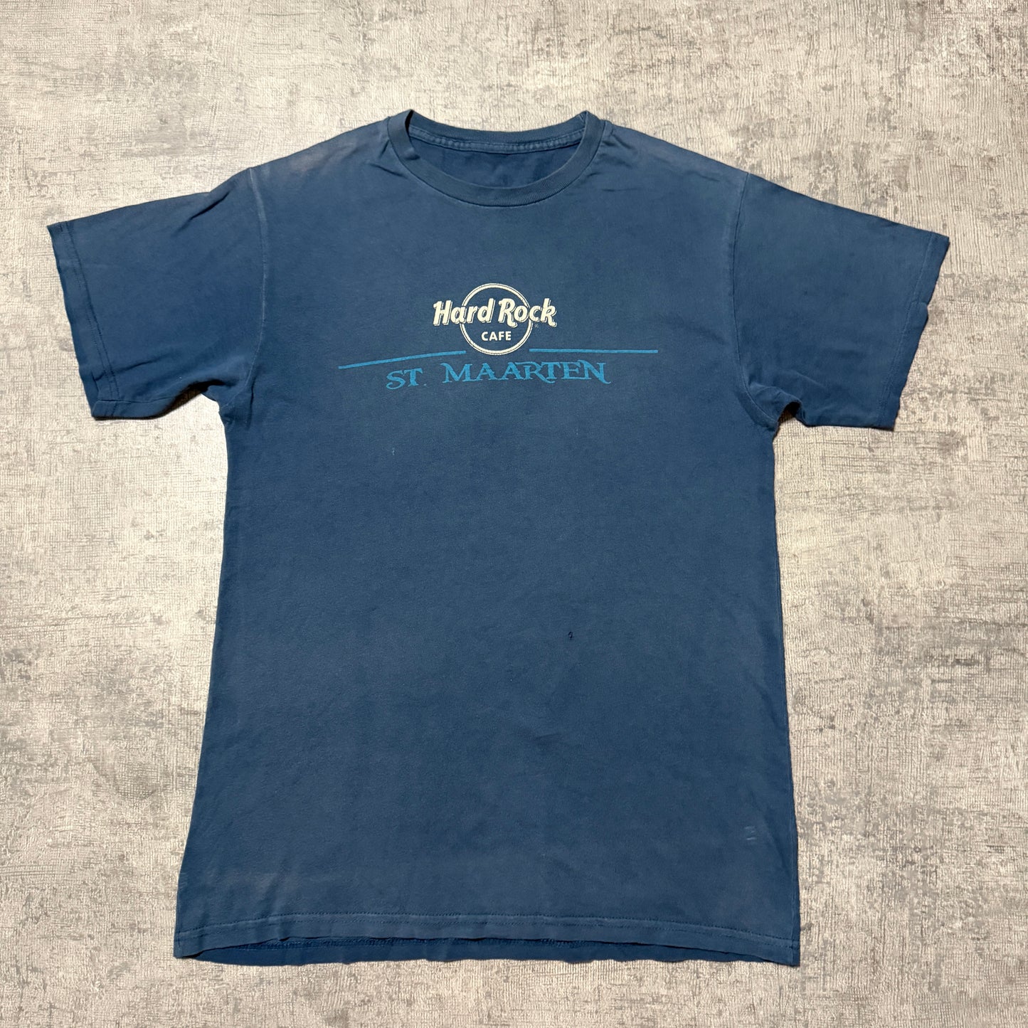 Hard Rock St Maarten Vintage Navy Blue T-Shirt Size Fits S          -F46
