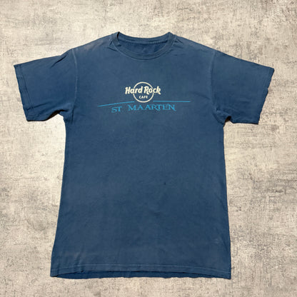 Hard Rock St Maarten Vintage Navy Blue T-Shirt Size Fits S          -F46