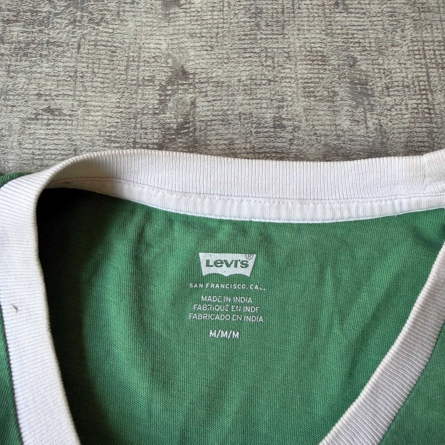 Levi’s Ringer T-Shirt Size M Mens Green White Y2K Tee       -H50
