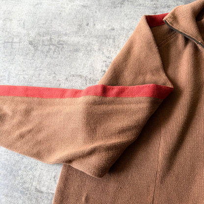 Lonsdale Y2K Ribbed Track Jacket Size L Mens Brown Red          -A69