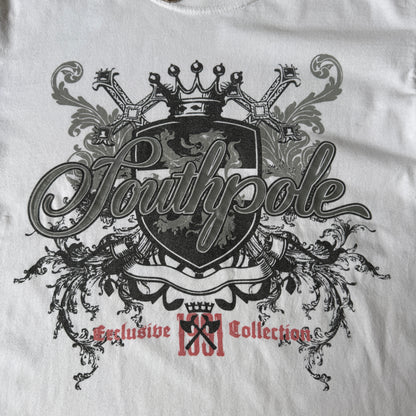 Southpole Y2K Graphic T Shirt Size L Womens White Tee     -A22