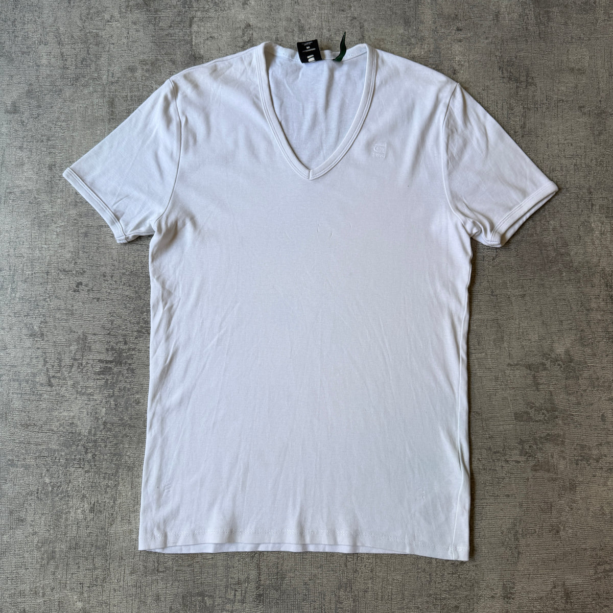 G-Star Raw Womens Y2K White V-Neck Slim Fit Top Size M Womens          -H67
