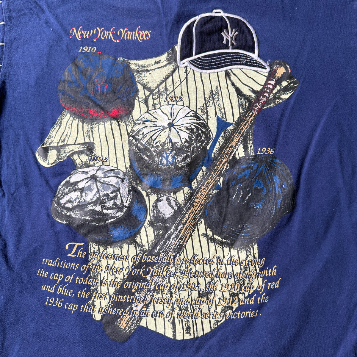 Vintage NY Yankees Baseball Top Fits Size M-L Mens Graphic            -C28