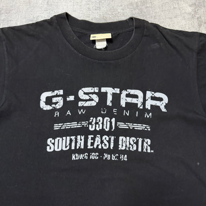 G-Star Raw Mens Black Y2K Graphic T-Shirt Size Fits S-M oversized                -F44