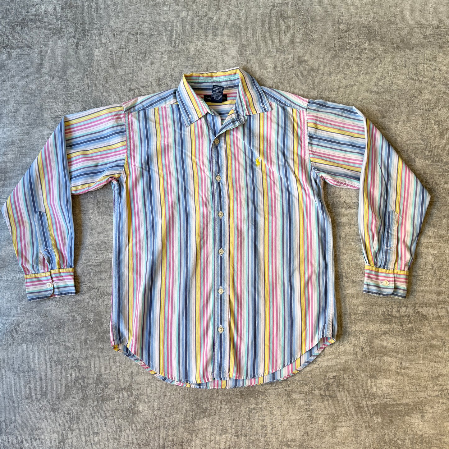Ralph Lauren Womens Pastel Pinstripe Button Up Size M            -B51