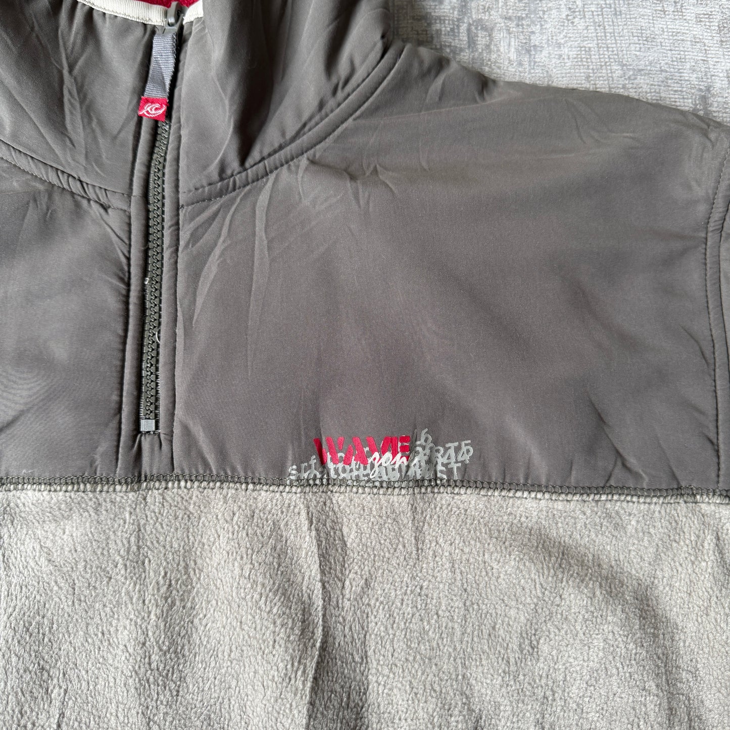 Wavezone Y2K Brown Surf Fleece Quarter Zip Jumper Size L Mens                   -E28