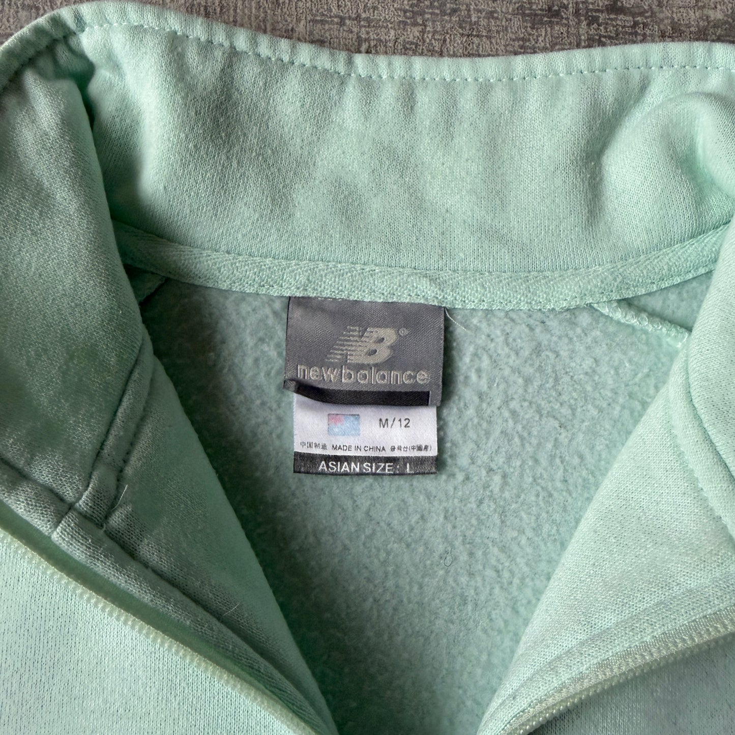 New Balance Vintage Womens Quarter Zip Jumper Size M Mint Green                  -F24