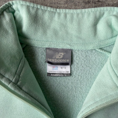 New Balance Vintage Womens Quarter Zip Jumper Size M Mint Green                  -F24
