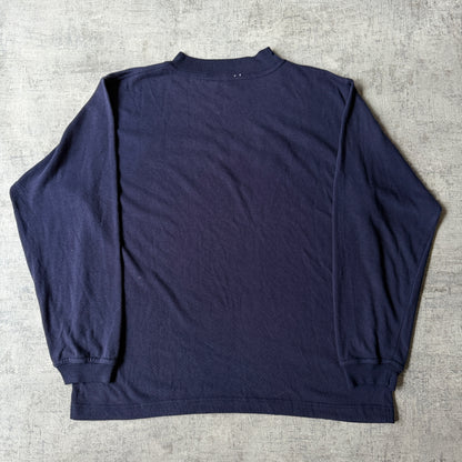 Saucony Athletic Navy Sweater Fits Size L Mens Lightweight Y2K                   -F28