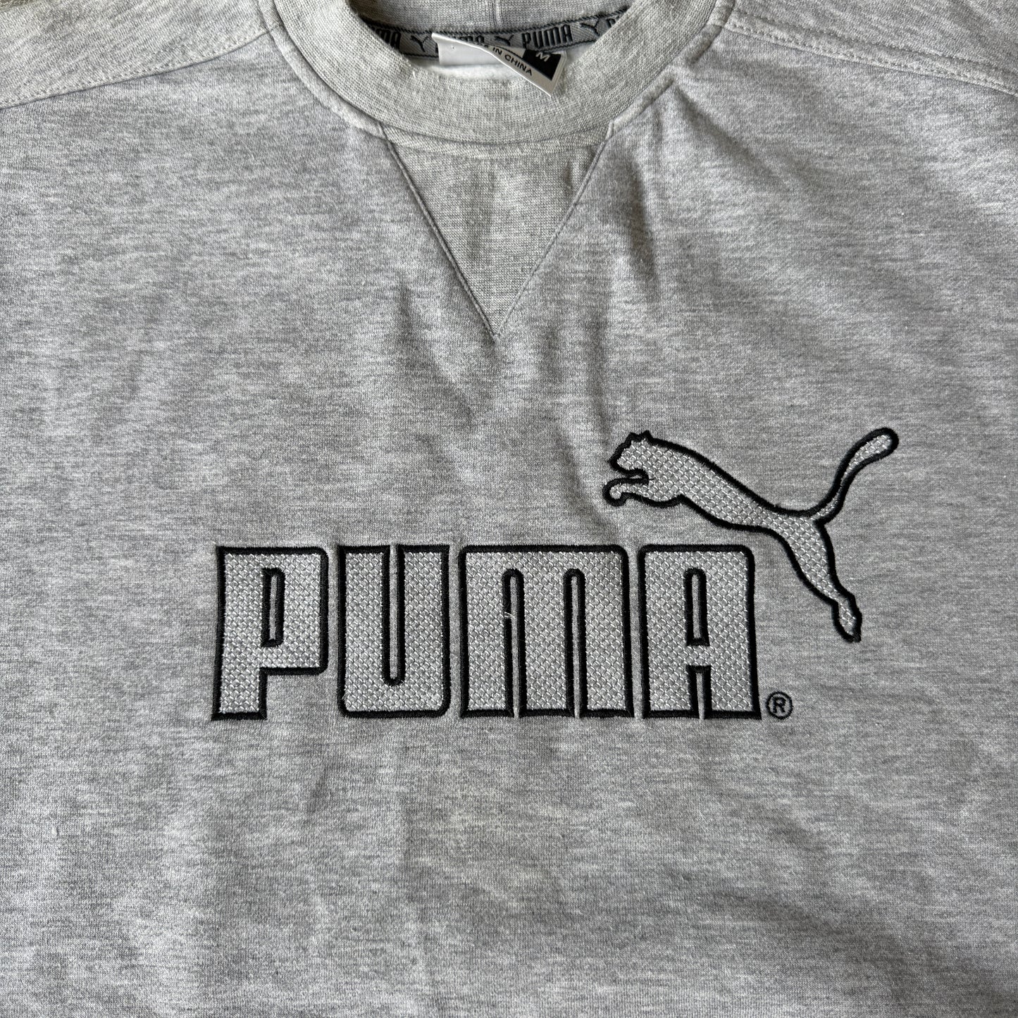Puma Vintage Grey Sweater Size M Mens Logo Graphic                  -E30