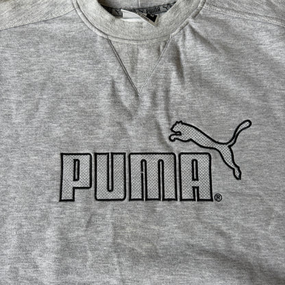Puma Vintage Grey Sweater Size M Mens Logo Graphic                  -E30