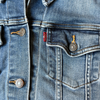 Levi's Denim Jacket Size L Womens Light Blue Denim Button Down                 -A43