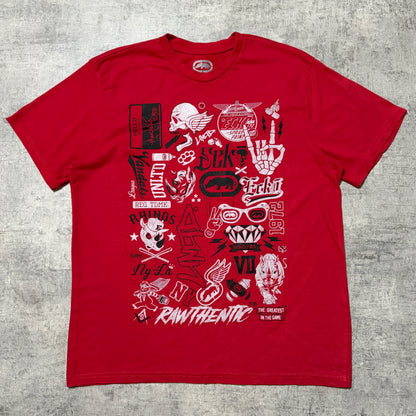 Ecko Unltd Red Y2K Graphic T-Shirt Size L Mens           -F50