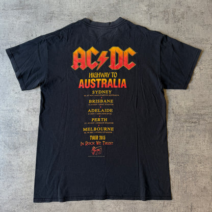 ACDC Highway To Hell Tour Shirt Fits Size M Mens 2015 Black Tee    -A7